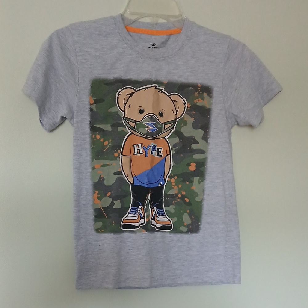 Gray and Orange Cartoon Short Sleeve Tee